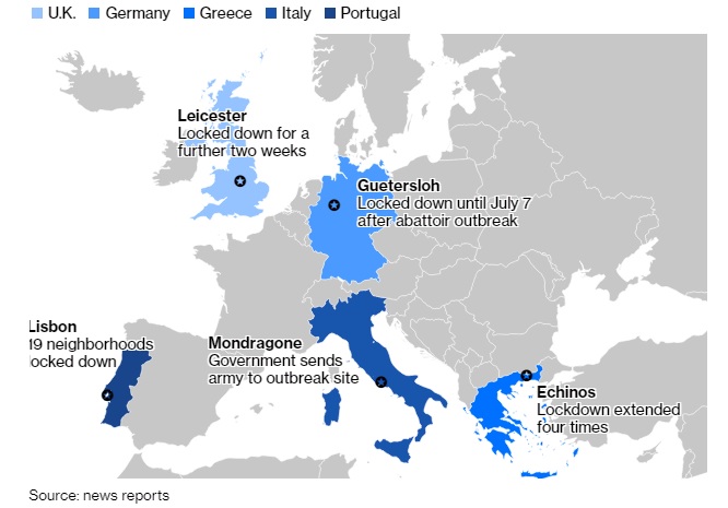 Bloomberg: Το νέο κύμα κορωνοϊού στην Ευρώπη «χτυπά» πιο φτωχές περιοχές