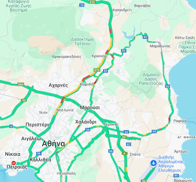 Με χαμηλές ταχύτητες στην Αθηνών-Λαμίας από Αφίδνες μέχρι Νέα Φιλαδέλφεια Με χαμηλές ταχύτητες στην Αθηνών-Λαμίας από Αφίδνες μέχρι Νέα Φιλαδέλφεια