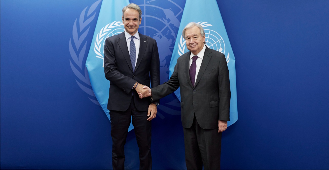Meeting between Mitsotakis and Guterres in New York regarding international developments